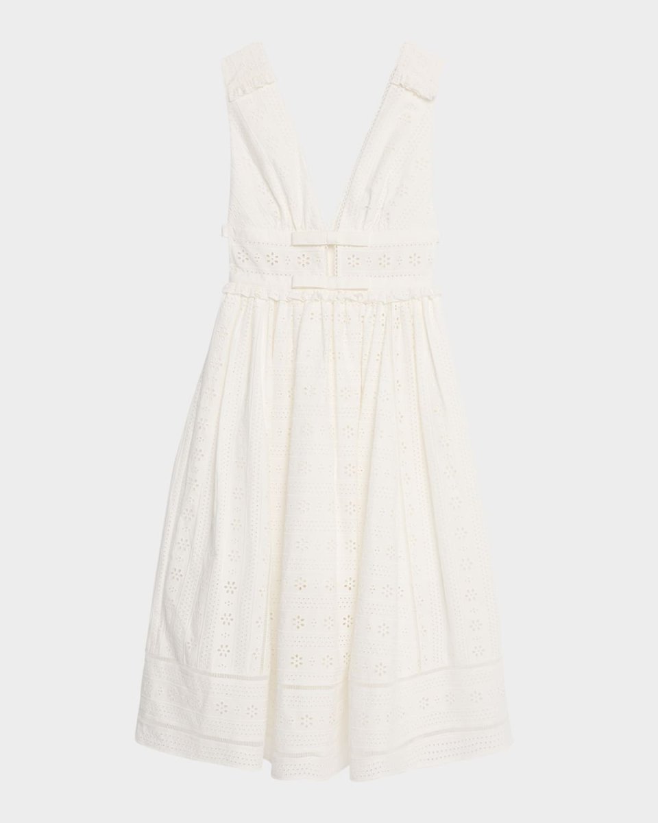 Broderie Cotton Midi Dress